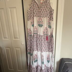 Oliphant Pink and Green Floral Dress